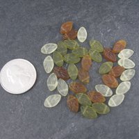 Lot of 36 Glass Leaf Beads 7x11mm