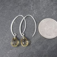 Vintage Sterling Citrine Threader Earrings