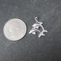 Vintage Sterling Diamond Dolphin Pendant