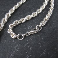 Graduated Italian Sterling Twisted Rope Chain 18 Inches