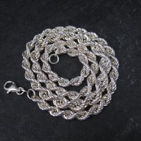 Graduated Italian Sterling Twisted Rope Chain 18 Inches