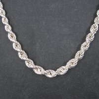 Graduated Italian Sterling Twisted Rope Chain 18 Inches