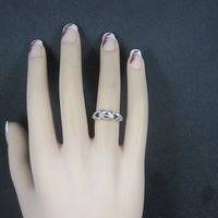 Vintage Sterling Diamond Cut Ring Size 6