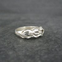 Vintage Sterling Diamond Cut Ring Size 6