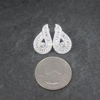 Fancy Vintage Sterling Cz Earrings
