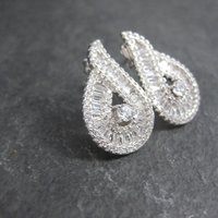 Fancy Vintage Sterling Cz Earrings