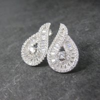 Fancy Vintage Sterling Cz Earrings