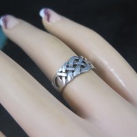 Vintage Sterling Celtic Weave Ring Size 5