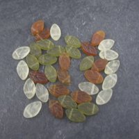 Lot of 36 Glass Leaf Beads 7x11mm