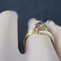 Vintage 10K Zircon Fire Opal Ring Size 6