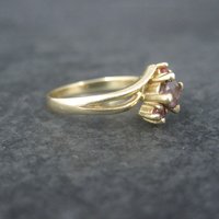 Vintage 10K Zircon Fire Opal Ring Size 6