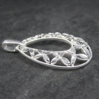 Vintage Diamond Cut Teardrop Pendant