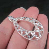 Vintage Diamond Cut Teardrop Pendant