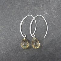 Vintage Sterling Citrine Threader Earrings