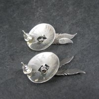 Vintage Southwestern Sterling Feather Earrings
