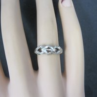Vintage Sterling Diamond Cut Ring Size 6