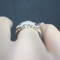Vintage Sterling Diamond Cut Ring Size 6