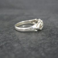 Vintage Sterling Diamond Cut Ring Size 6