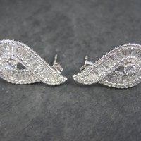 Fancy Vintage Sterling Cz Earrings