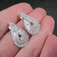 Fancy Vintage Sterling Cz Earrings