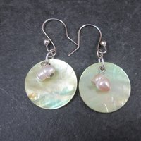 Sterling Green Mother of Pearl Earrings
