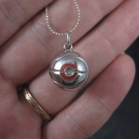Vintage Sterling 80s Cleveland Basketball Pendant Necklace