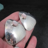 Large Navajo Pink Mother of Pearl Earrings