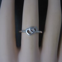 Dainty Italian Sterling Heart Ring New Old Stock Sizes 6 and 8
