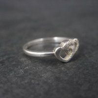 Dainty Italian Sterling Heart Ring New Old Stock Sizes 6 and 8