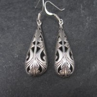 Long Sterling Filigree Earrings