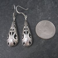 Long Sterling Filigree Earrings