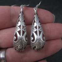 Long Sterling Filigree Earrings