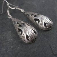 Long Sterling Filigree Earrings