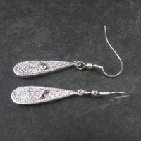 Vintage Sterling Pink Opal Cz Earrings
