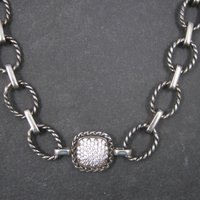 Estate Sterling Cubic Zirconia Necklace