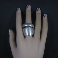 Heavy Silver Plate Rose Spoon Ring Size 10