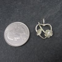 Sterling Diamond Cut Heart Rose Pendant