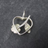 Sterling Diamond Cut Heart Rose Pendant