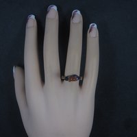 Vintage Sterling Enamel Witch Ring Size 7.5