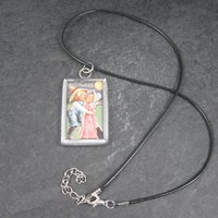Vintage Halloween Postcard Pendant Necklace