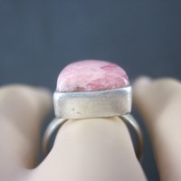 Vintage Sterling Rhodochrosite Ring Size 7