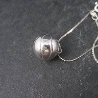 Vintage Sterling 80s Cleveland Basketball Pendant Necklace