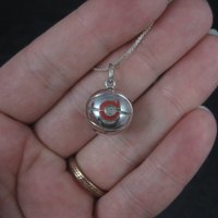 Vintage Sterling 80s Cleveland Basketball Pendant Necklace