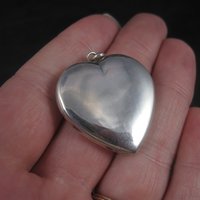 Estate Sterling Dimensional Heart Pendant