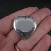 Estate Sterling Dimensional Heart Pendant