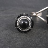 Vintage Southwestern Onyx Inlay Bracelet Pendant Ring Jewelry Set Size 5