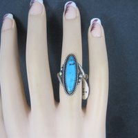 Southwestern Sterling Turquoise Ring NOS