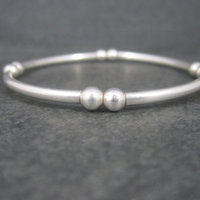Vintage Stretchy Sterling Bangle Bracelet 7 Inches
