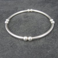 Vintage Stretchy Sterling Bangle Bracelet 7 Inches