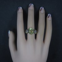 Vintage Sterling 18K Lemon Quartz Inlay Butterfly Ring Size 8 Asch Grossbardt